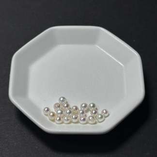 天然淡水珍珠配件｜通孔 鏡面亮白小圓珍珠 3.5mm 1粒｜串珠材料