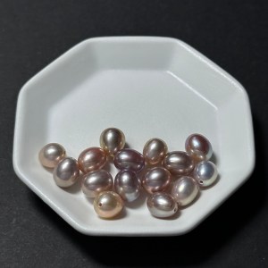 天然淡水珍珠配件|通孔 極光怪色金屬水滴米珠 8mm 1粒|串珠材料