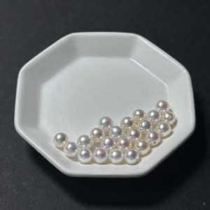 天然淡水珍珠配件|半孔 鏡面天花板極光炫白正圓珠 6mm 1粒|串珠材料