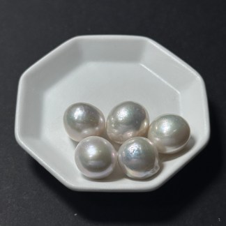 天然淡水珍珠配件|半孔 炫彩白底巴洛克珠 12mm 1粒|串珠材料