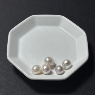 天然淡水珍珠配件|半孔 極光石頭巴洛克珠 7mm 1粒|串珠材料