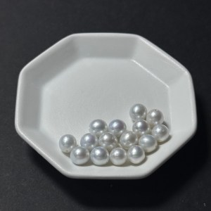 天然淡水珍珠配件|半孔 微調色藍光正圓珠 6mm 1粒|串珠材料