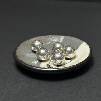 泰國清邁手工銀配件｜亮面圓型通孔珠 1入｜串珠材料