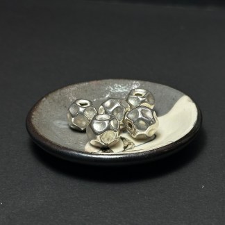 泰國清邁手工銀配件｜中多面切割通孔珠 1入｜串珠材料