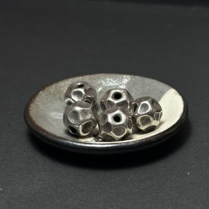 泰國清邁手工銀配件｜大多面切割通孔珠 1入｜串珠材料