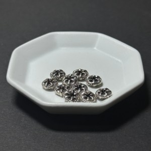 泰國清邁手工銀配件｜輪框形雕花隔珠大 1入｜串珠材料