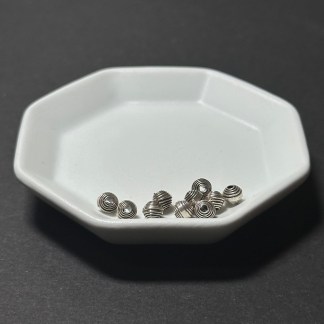 泰國清邁手工銀配件｜飛碟形銀線纏繞通孔珠B 1入｜串珠材料