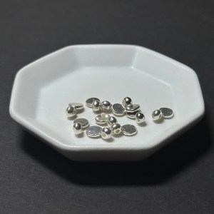 泰國清邁手工銀配件｜圓片裝飾通孔珠 1入｜串珠材料