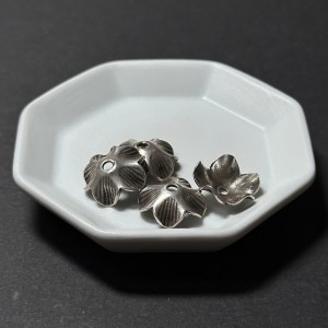 泰國清邁手工銀配件｜花瓣形通孔隔片B 1入｜串珠材料