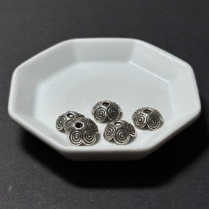 泰國清邁手工銀配件｜花瓣形通孔隔片C 1入｜串珠材料