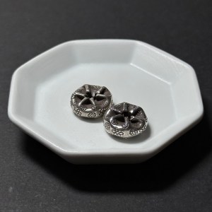 泰國清邁手工銀配件｜輪框形雕花隔珠超大 1入｜串珠材料