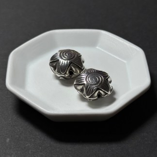 泰國清邁手工銀配件｜星形雕線通孔珠 1入｜串珠材料