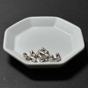 泰國清邁手工銀配件｜圓形雕花圓柱通孔珠 1入｜串珠材料