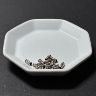 泰國清邁手工銀配件｜圓圈雕花圓柱通孔珠 1入｜串珠材料