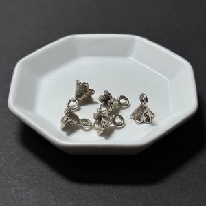 泰國清邁手工銀配件｜五瓣花吊飾小 1入｜串珠材料